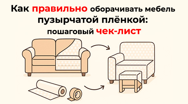 Как правильно оборачивать мебель пузырчатой плёнкой: пошаговый чек-лист для склада