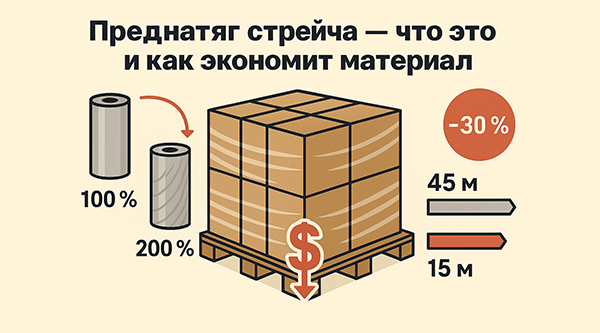 Преднатяг стрейча: что это и как экономит материал Преднатяг стрейча: что это и как экономит материал