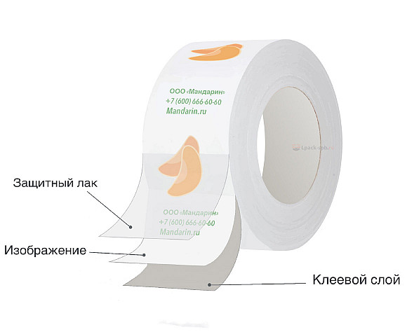 Скотч с логотипом 75мм*50м + 2 цвета, межслойная печать