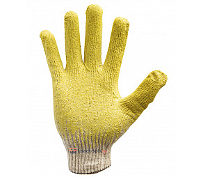 Перчатки с латексным покрытием - одинарный слой, желтые