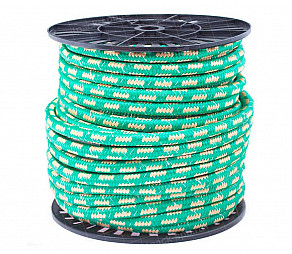 Веревка плетеная ПП, зеленая 10мм*200м (КАТУШКА)